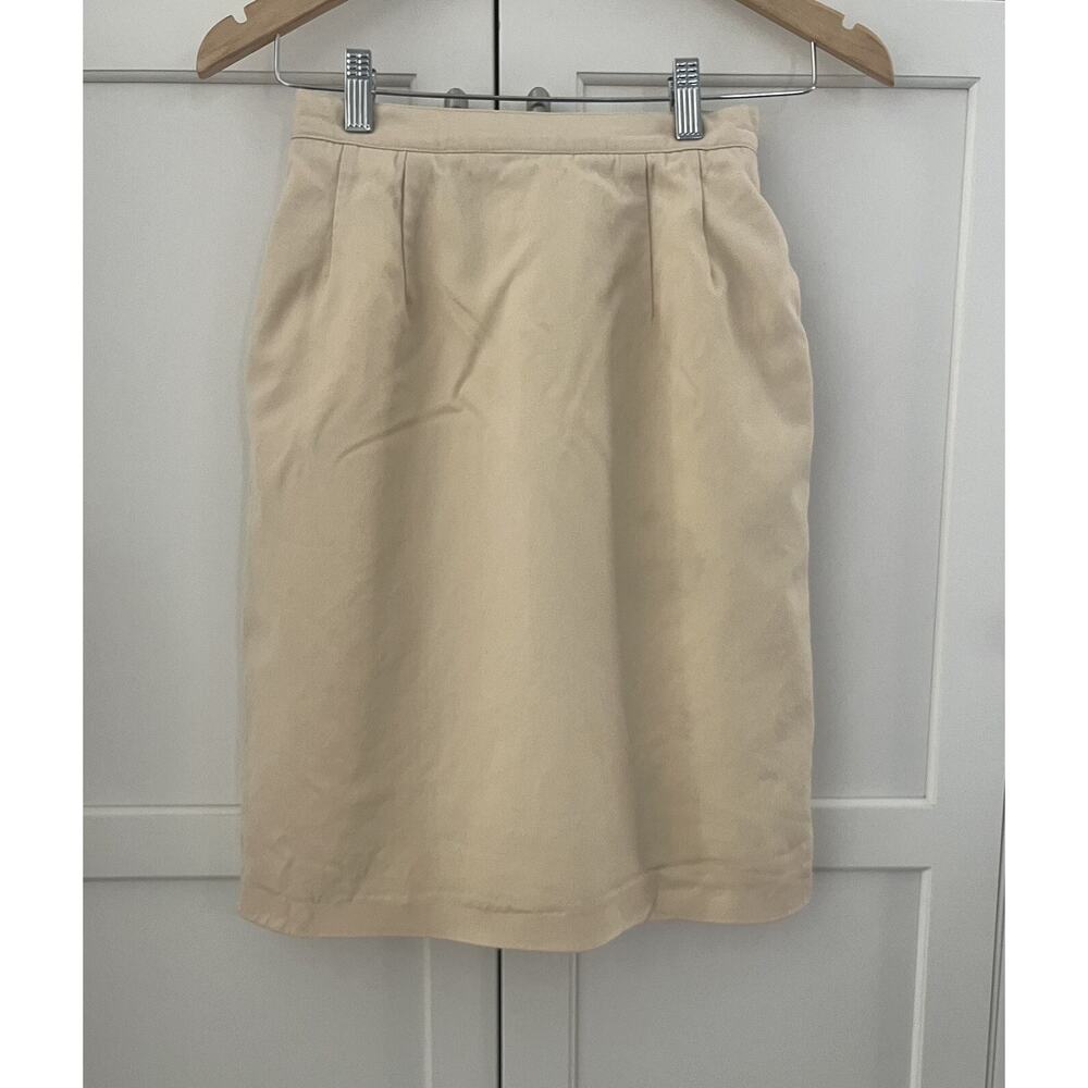 Vtg Christian Dior The Suit Wool Ivory Skirt Women's Sz. 6 academia